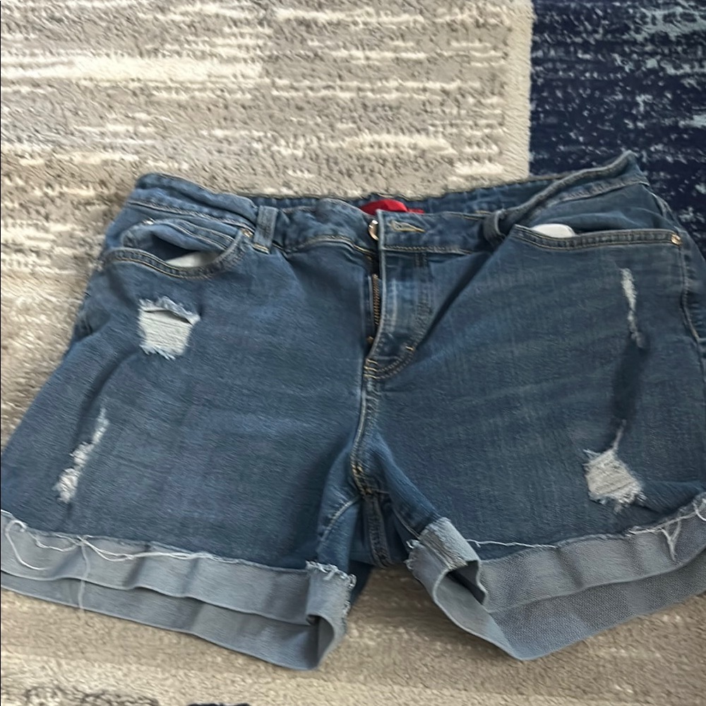 Jennifer Lopez Blue Distressed Jean Shorts